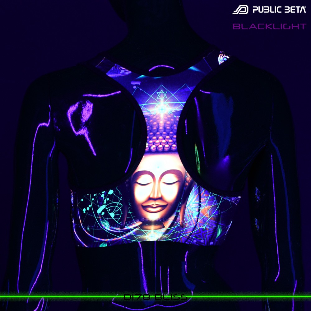 Public Beta Wear Bliss Psytrance Blacklight Active Top Festival Wear