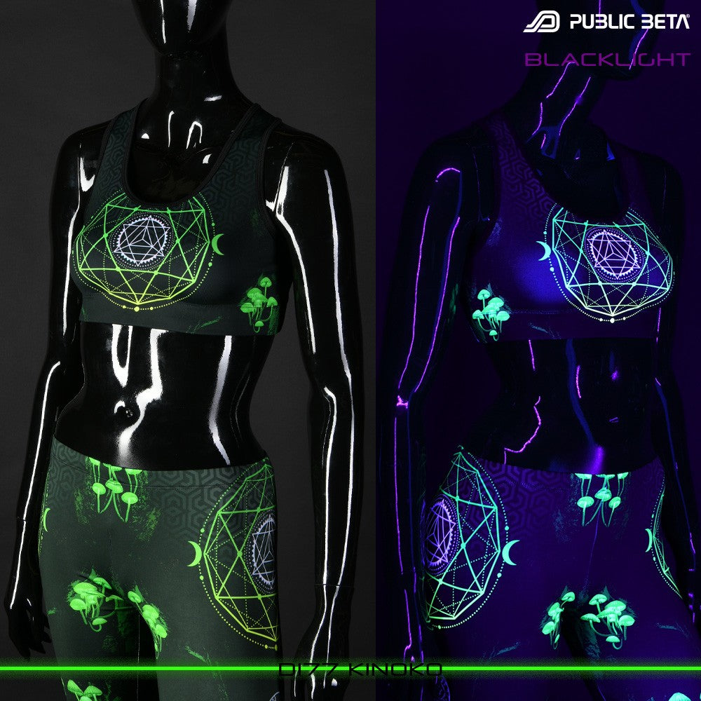 Public Beta Wear Kinoko Active Top Blacklight Psytrance Wear