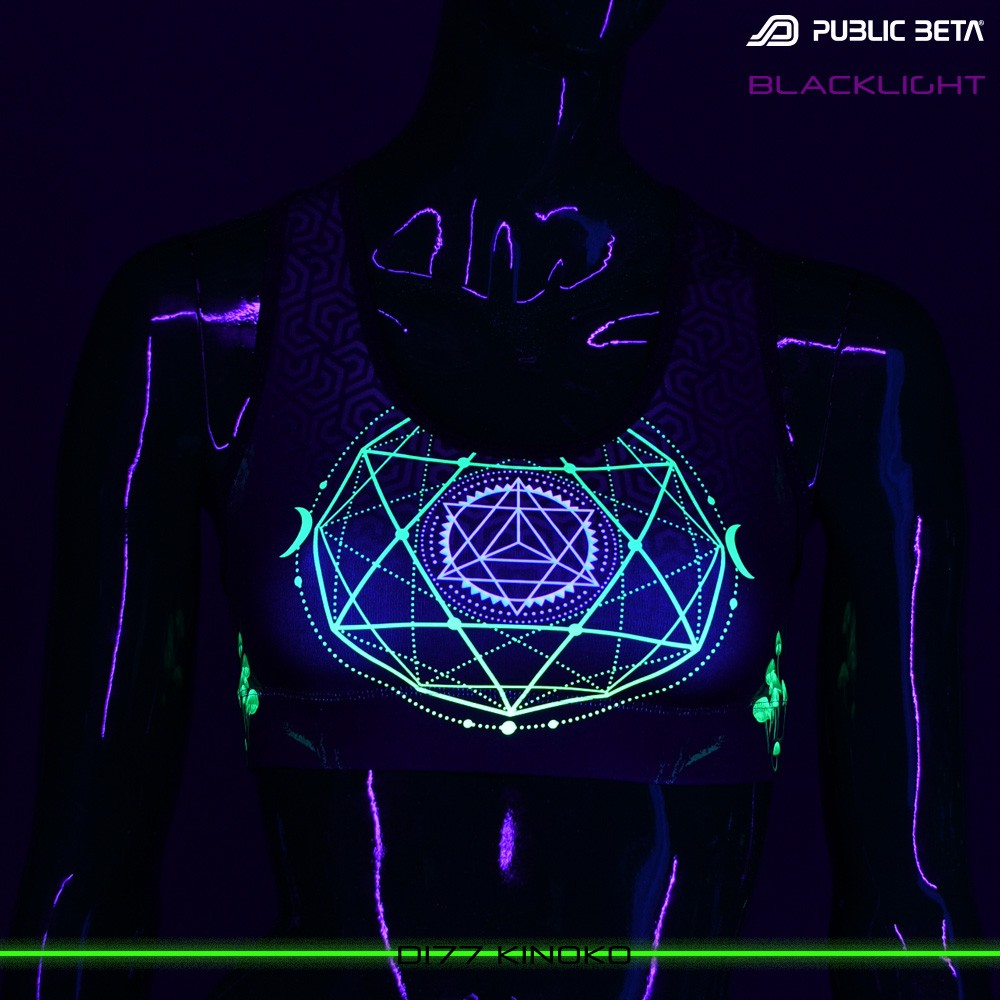 Public Beta Wear Kinoko Active Top Blacklight Psytrance Wear
