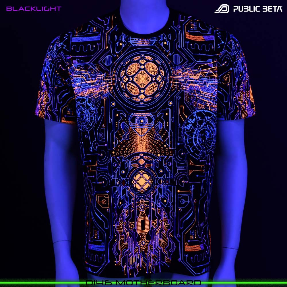 Blacklight T-Shirt. Psyclothing Psytrance festival wear