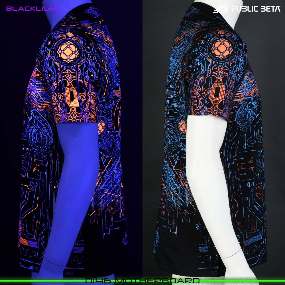 Blacklight T-Shirt. Psyclothing Psytrance festival wear