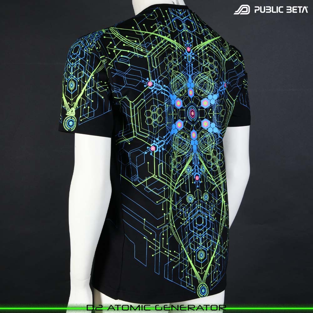 Atomic Generator Blacklight Psytrance T-Shirt by Public Beta Wear