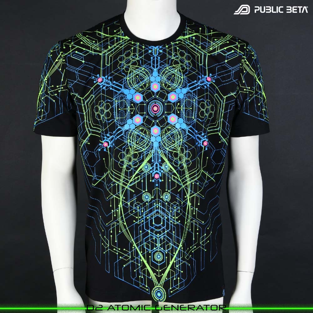 Atomic Generator Blacklight Psytrance T-Shirt by Public Beta Wear