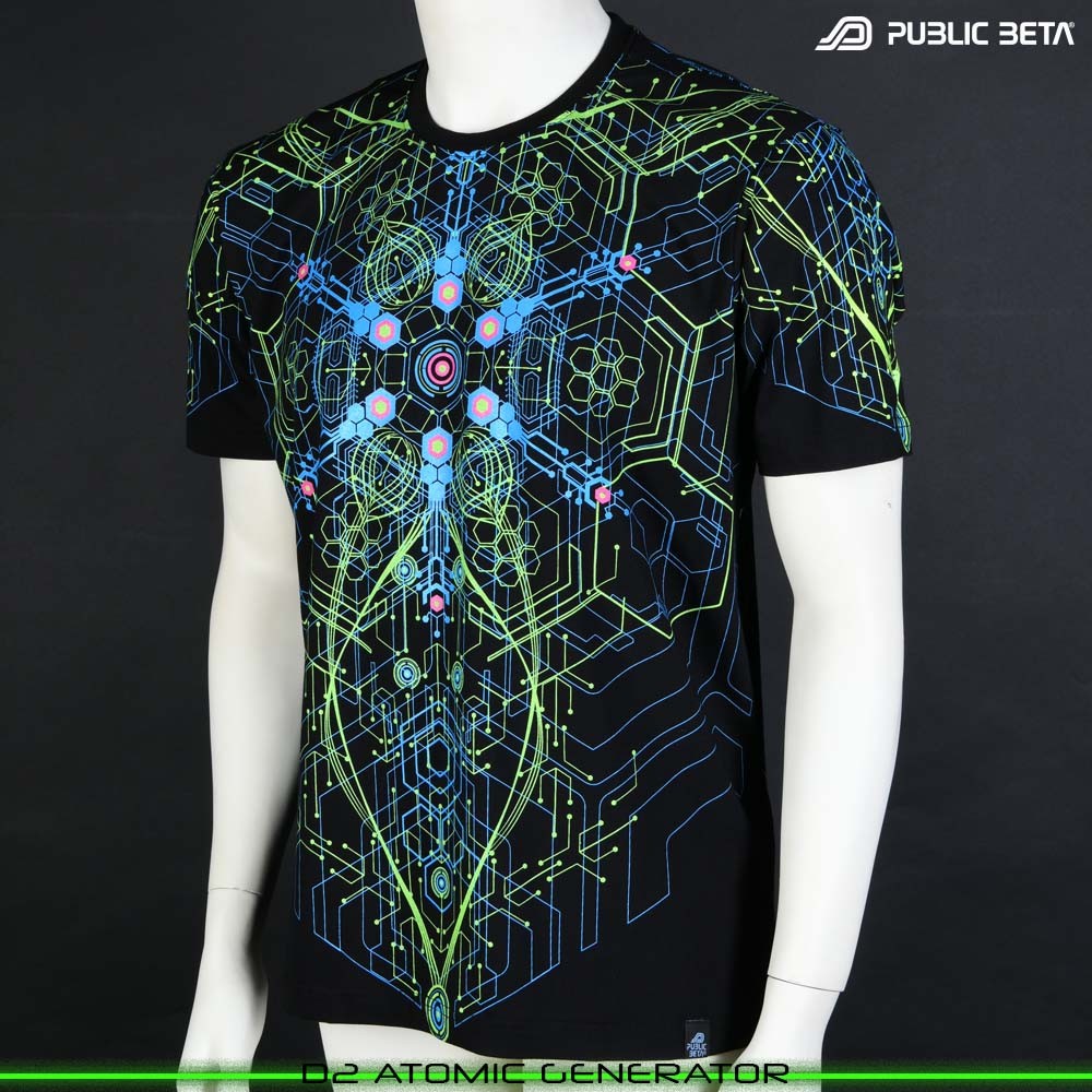 Atomic Generator Blacklight Psytrance T-Shirt by Public Beta Wear