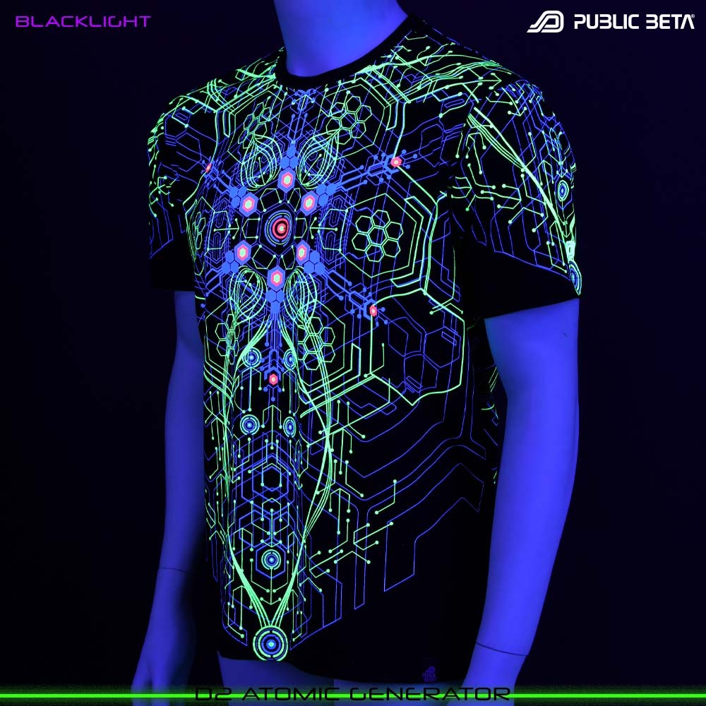 Atomic Generator Blacklight Psytrance T-Shirt by Public Beta Wear