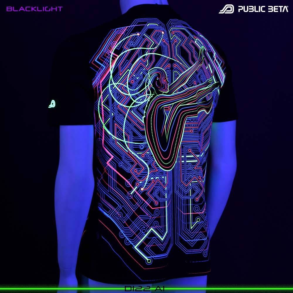 AI Blacklight T-Shirt Psytrance Art on clothing