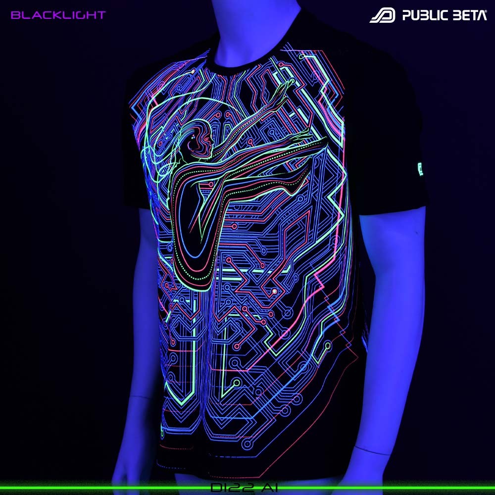 AI Blacklight T-Shirt Psytrance Art on clothing