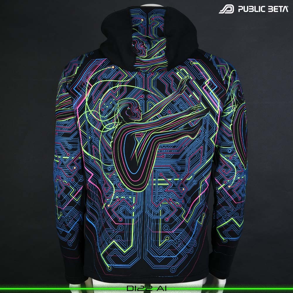 AI Blacklight Art Psytrance Design Glowing Psywear