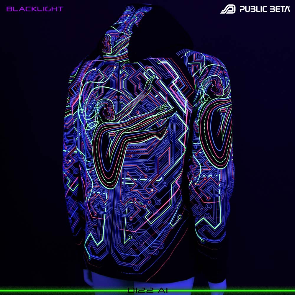 AI Blacklight Art Psytrance Design Glowing Psywear