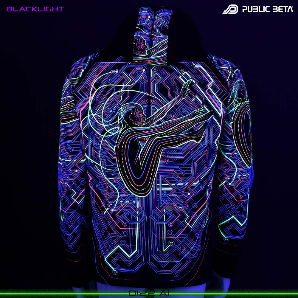 AI Blacklight Art Psytrance Design Glowing Psywear