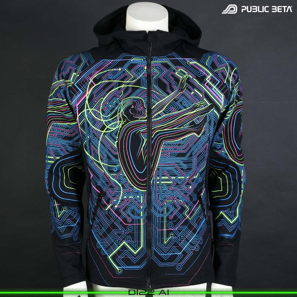 AI Blacklight Art Psytrance Design Glowing Psywear