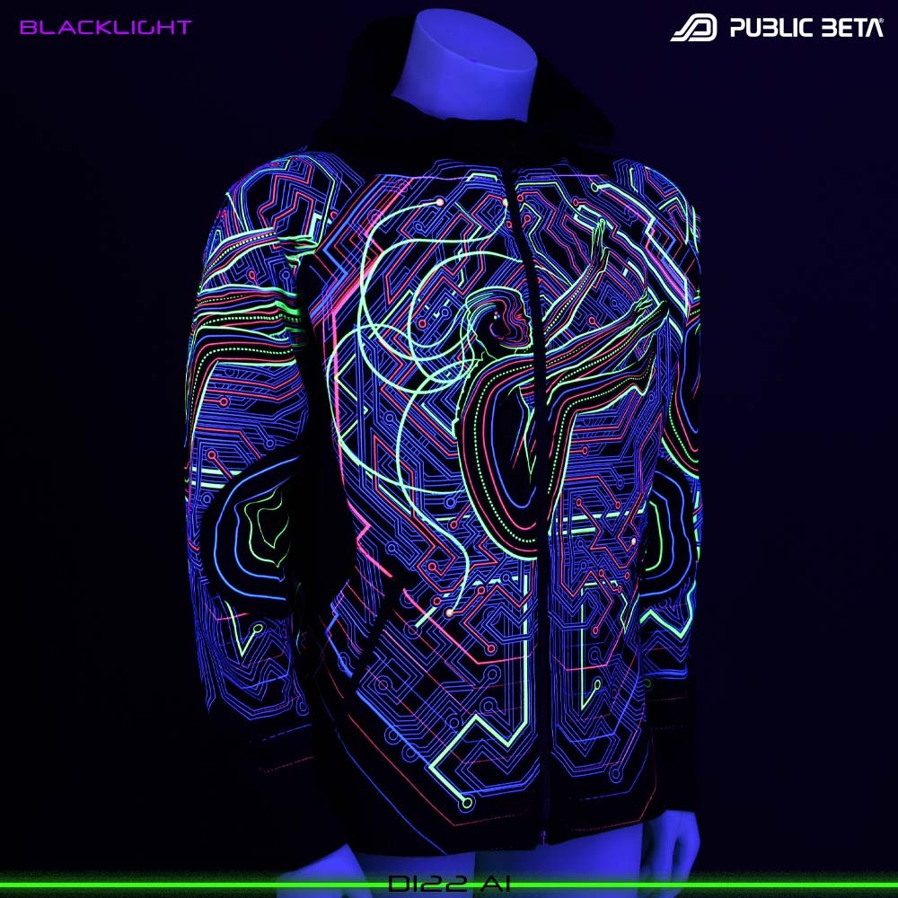 AI Blacklight Art Psytrance Design Glowing Psywear