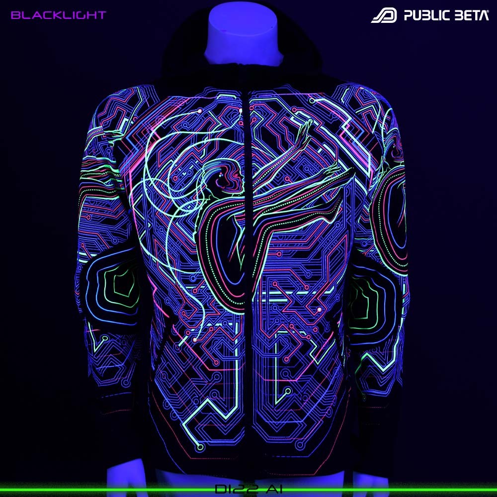 AI Blacklight Art Psytrance Design Glowing Psywear