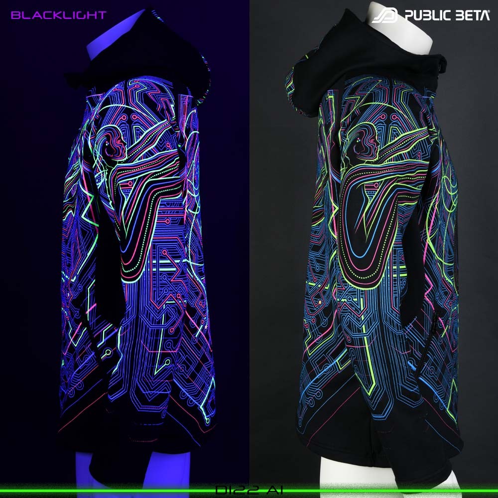 AI Blacklight Art Psytrance Design Glowing Psywear