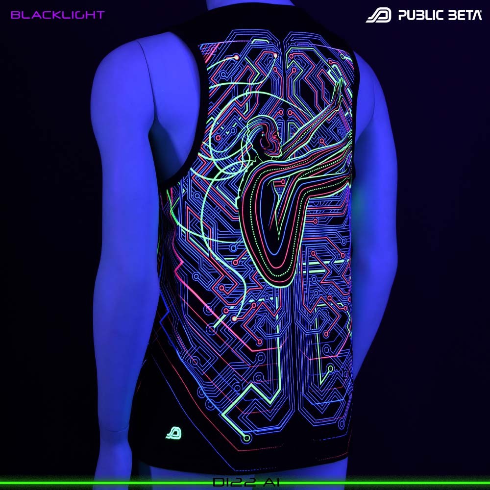 Artificial Intelligence Blacklight Psyart by Public Beta Wear