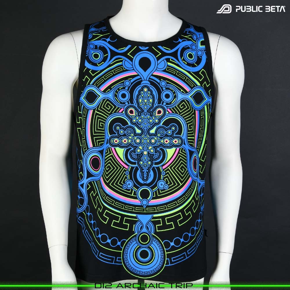 Psychedelic Blacklight Art Print on Sleeveless Shirt by Public Beta Wear