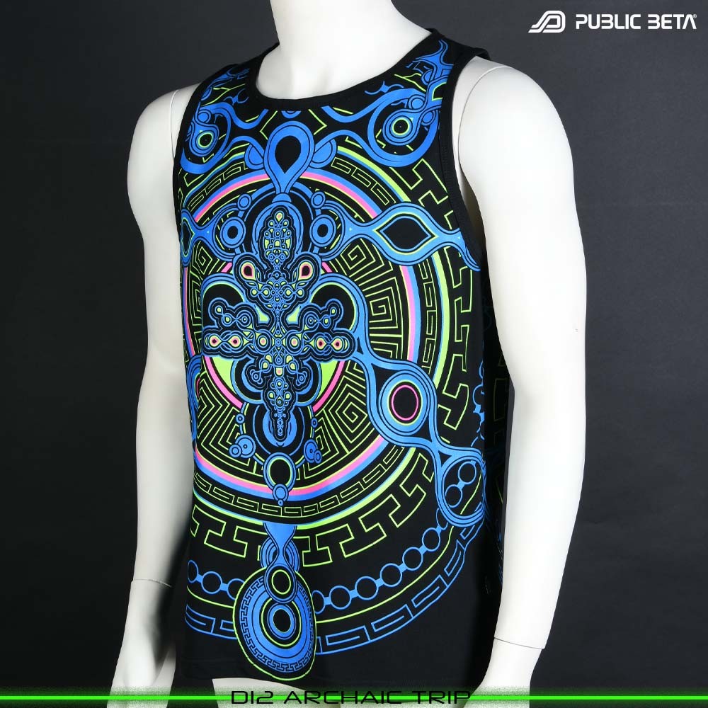 Psychedelic Blacklight Art Print on Sleeveless Shirt by Public Beta Wear