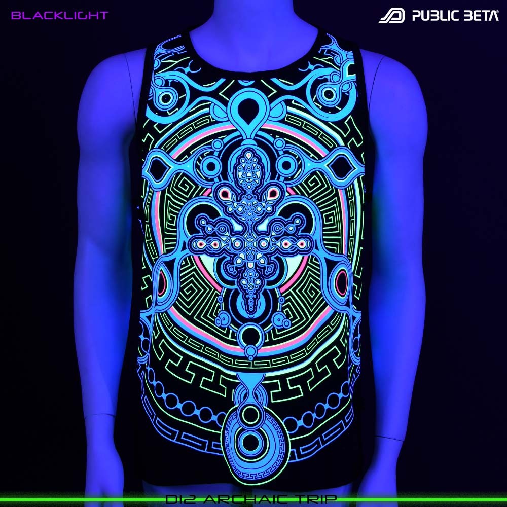 Psychedelic Blacklight Art Print on Sleeveless Shirt by Public Beta Wear