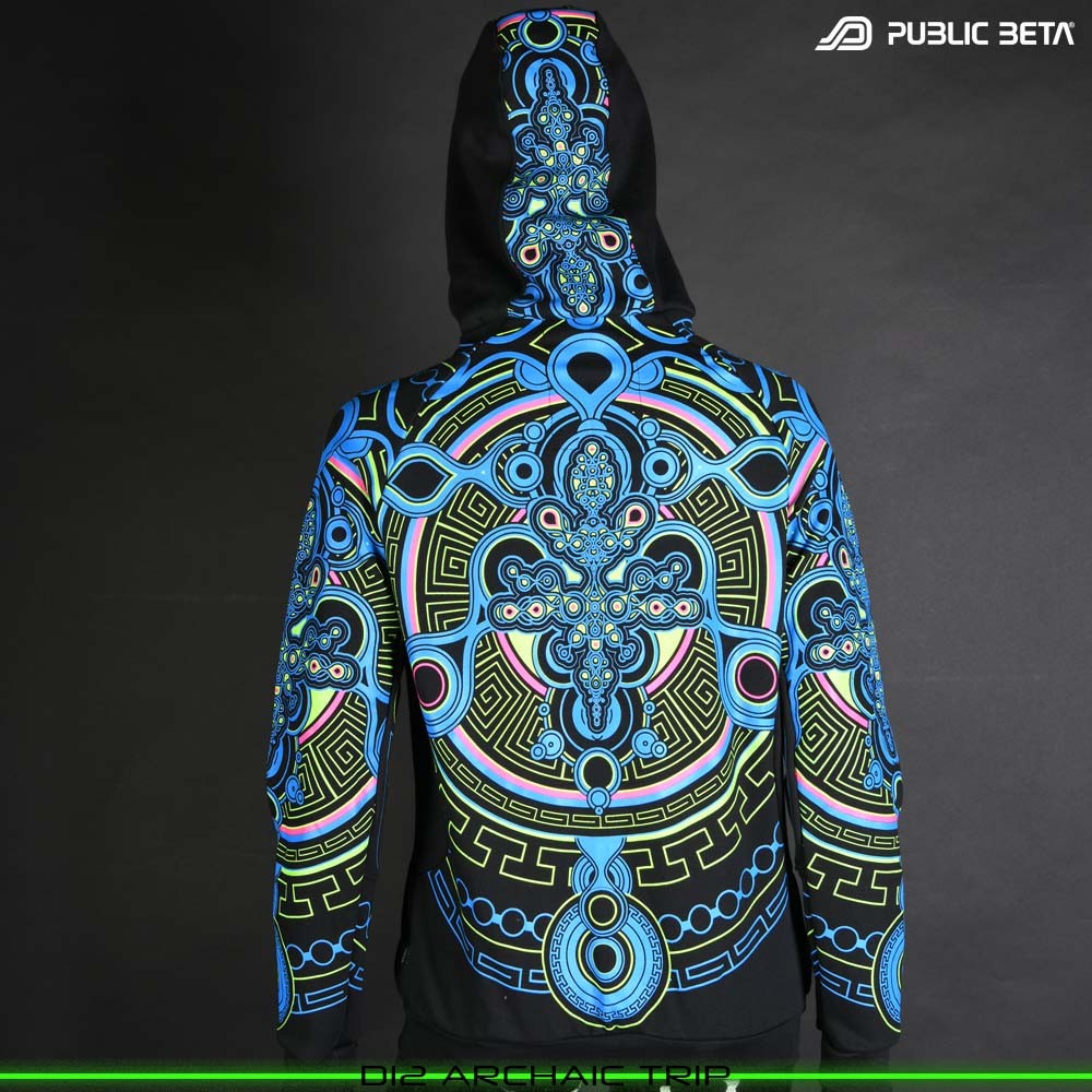 Archaic Trip D12 / Glow in Blacklight Hooded Sweater