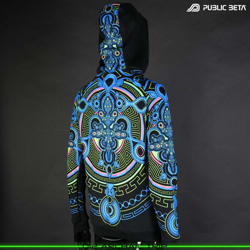 Archaic Trip D12 / Glow in Blacklight Hooded Sweater