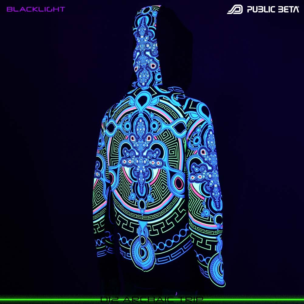 Archaic Trip D12 / Glow in Blacklight Hooded Sweater