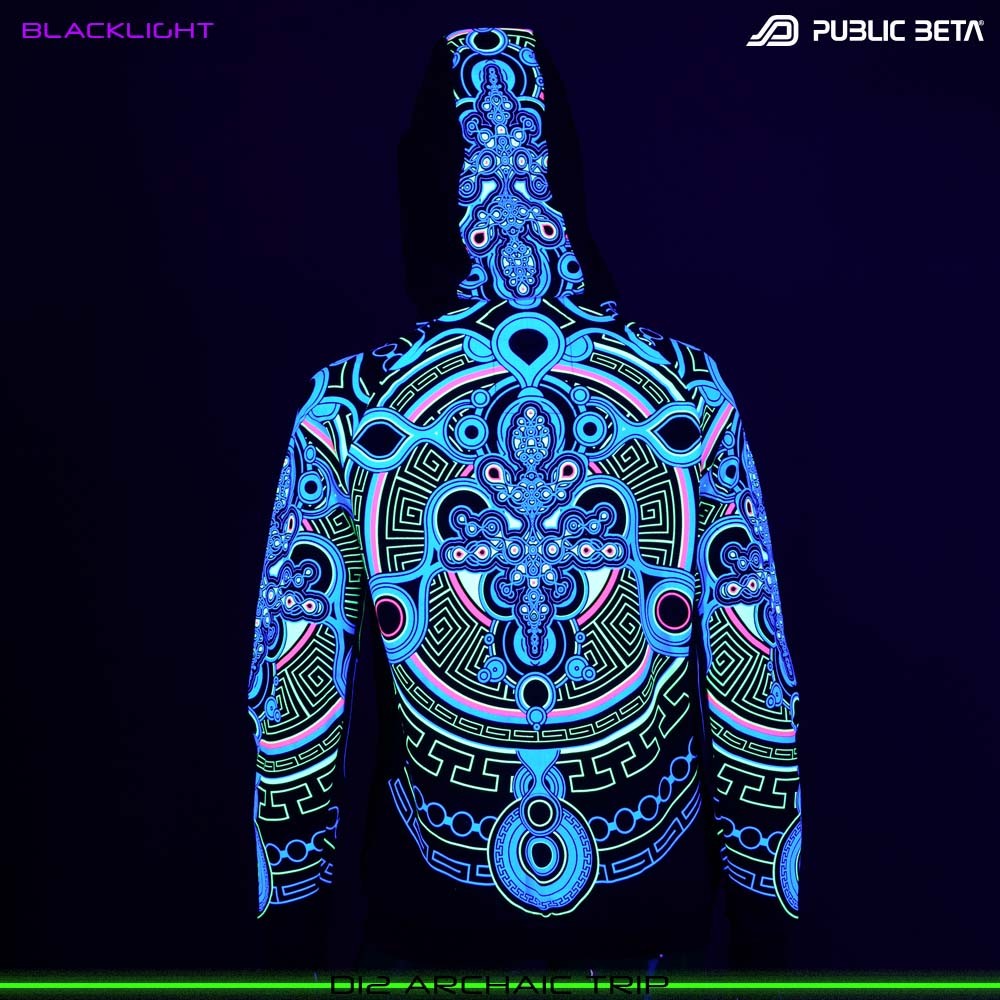 Archaic Trip D12 / Glow in Blacklight Hooded Sweater