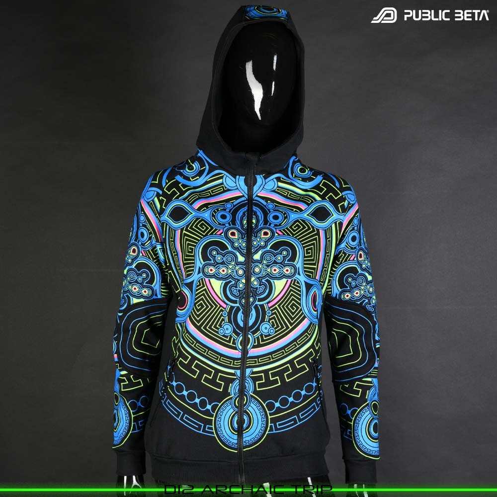 Archaic Trip D12 / Glow in Blacklight Hooded Sweater
