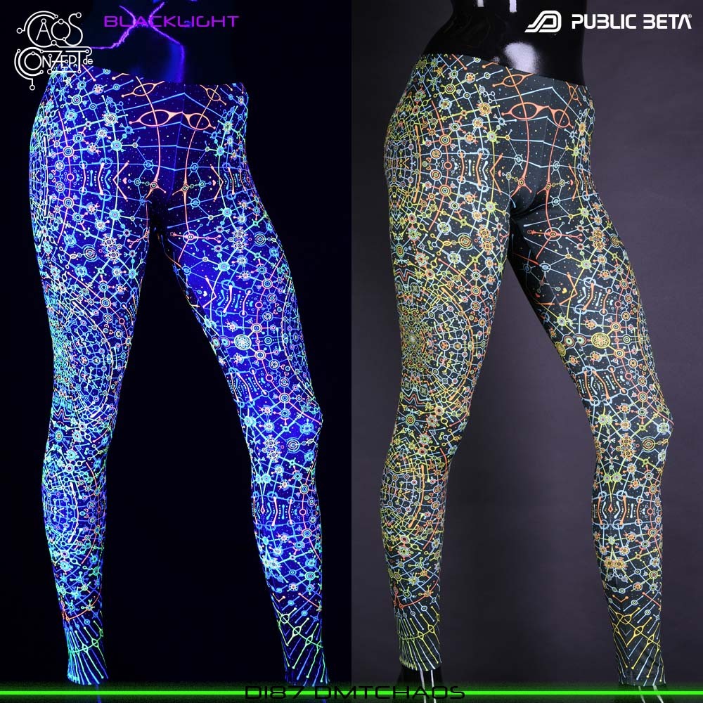 DMT Leggings by Public Beta Wear - Designed by Chaos Conzept Blacklight Psychedelic Wear