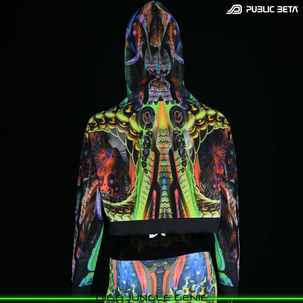 Jungle Genie Blacklight Mesh Top by Public Beta Wear Psytrance Wear