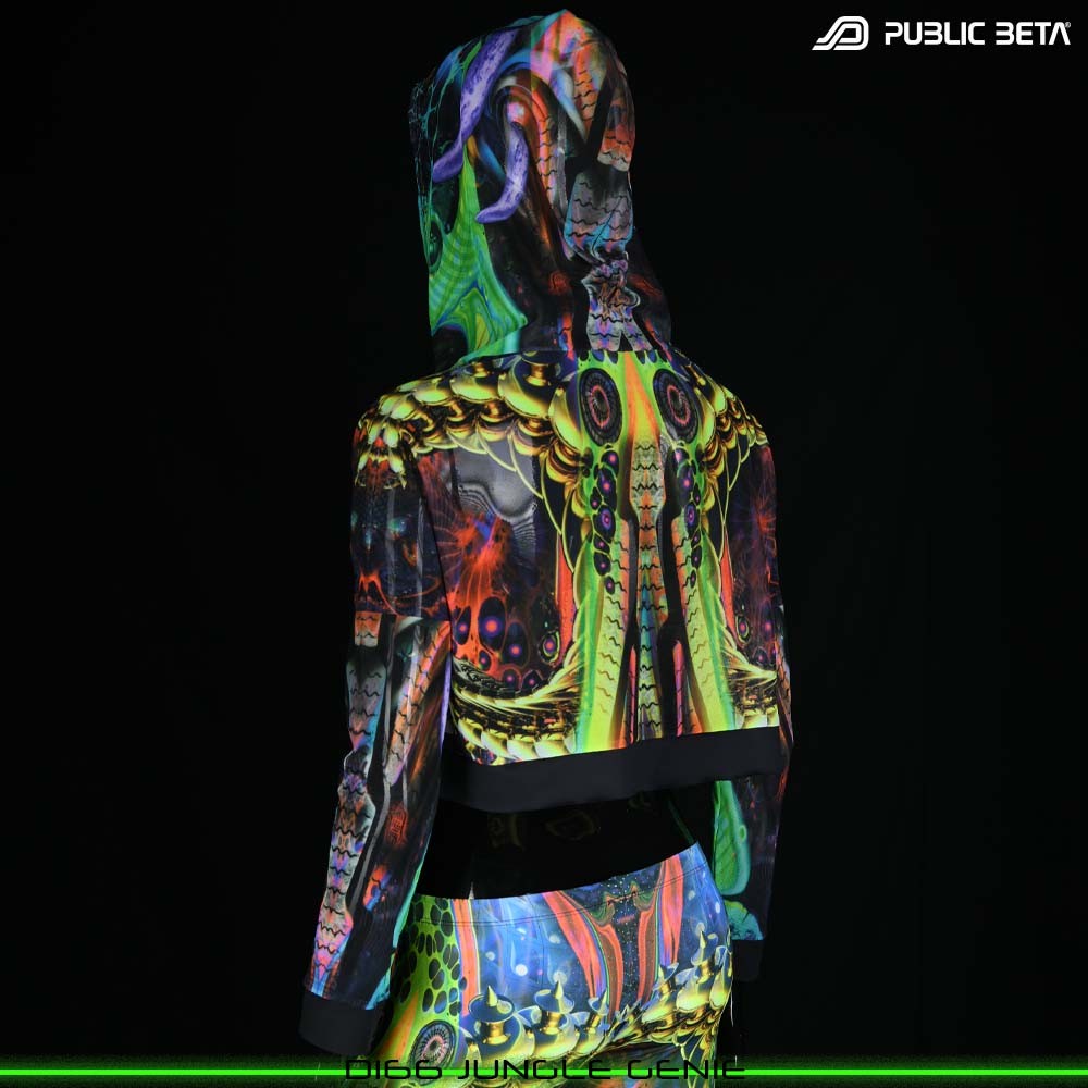 Jungle Genie Blacklight Mesh Top by Public Beta Wear Psytrance Wear