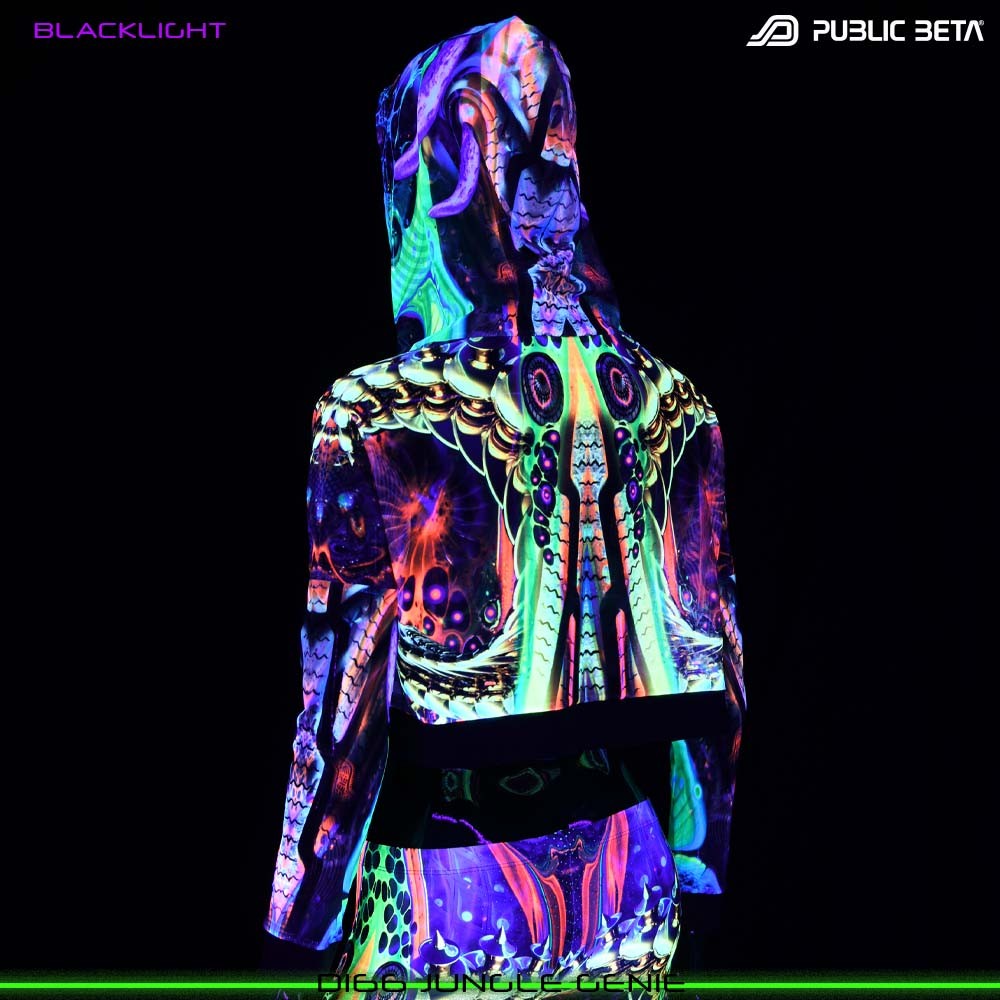 Jungle Genie Blacklight Mesh Top by Public Beta Wear Psytrance Wear