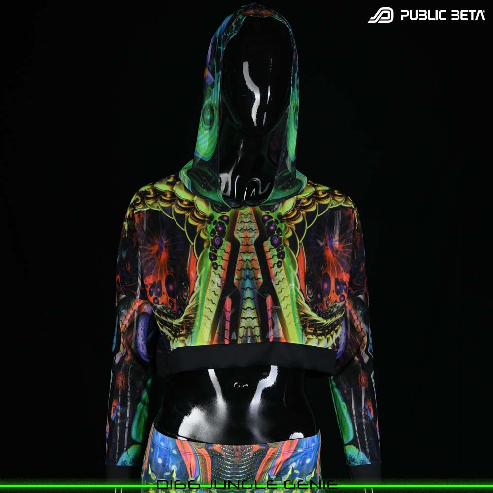 Jungle Genie Blacklight Mesh Top by Public Beta Wear Psytrance Wear