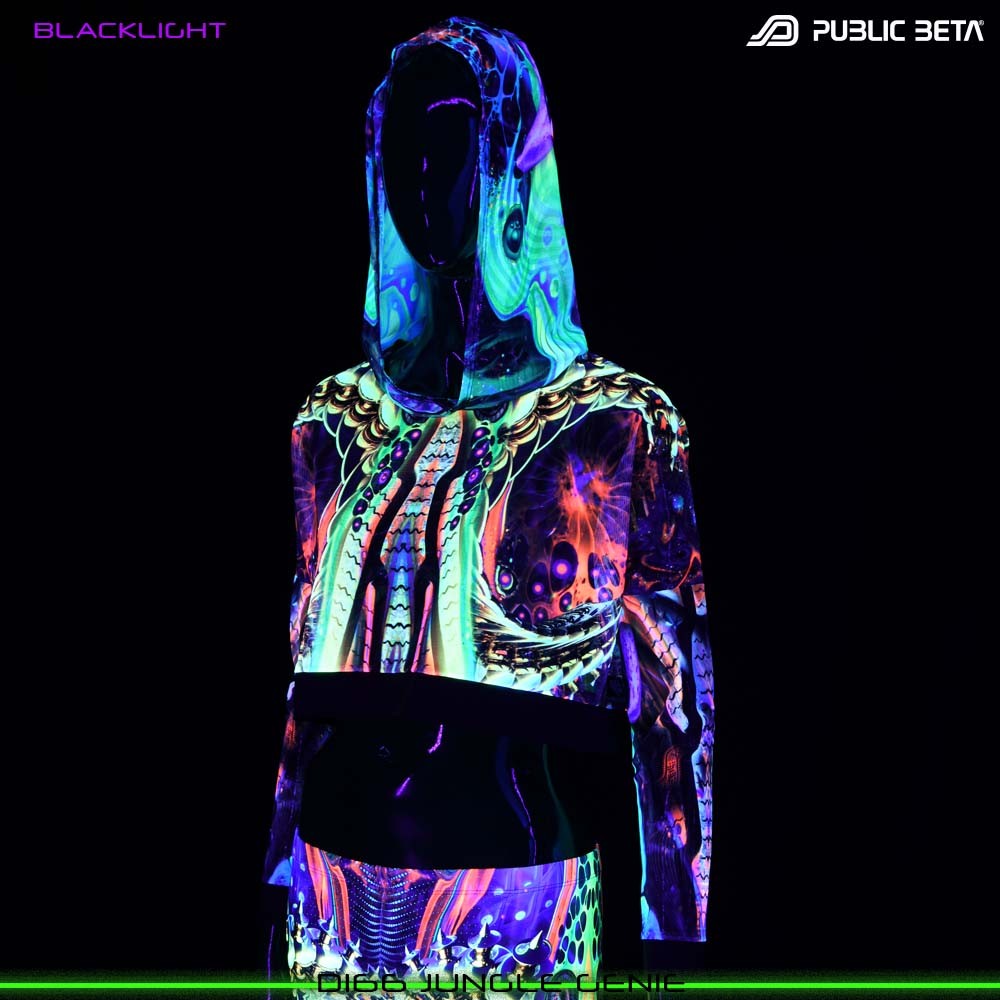 Jungle Genie Blacklight Mesh Top by Public Beta Wear Psytrance Wear