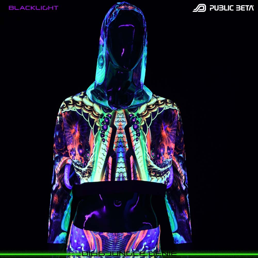 Jungle Genie Blacklight Mesh Top by Public Beta Wear Psytrance Wear