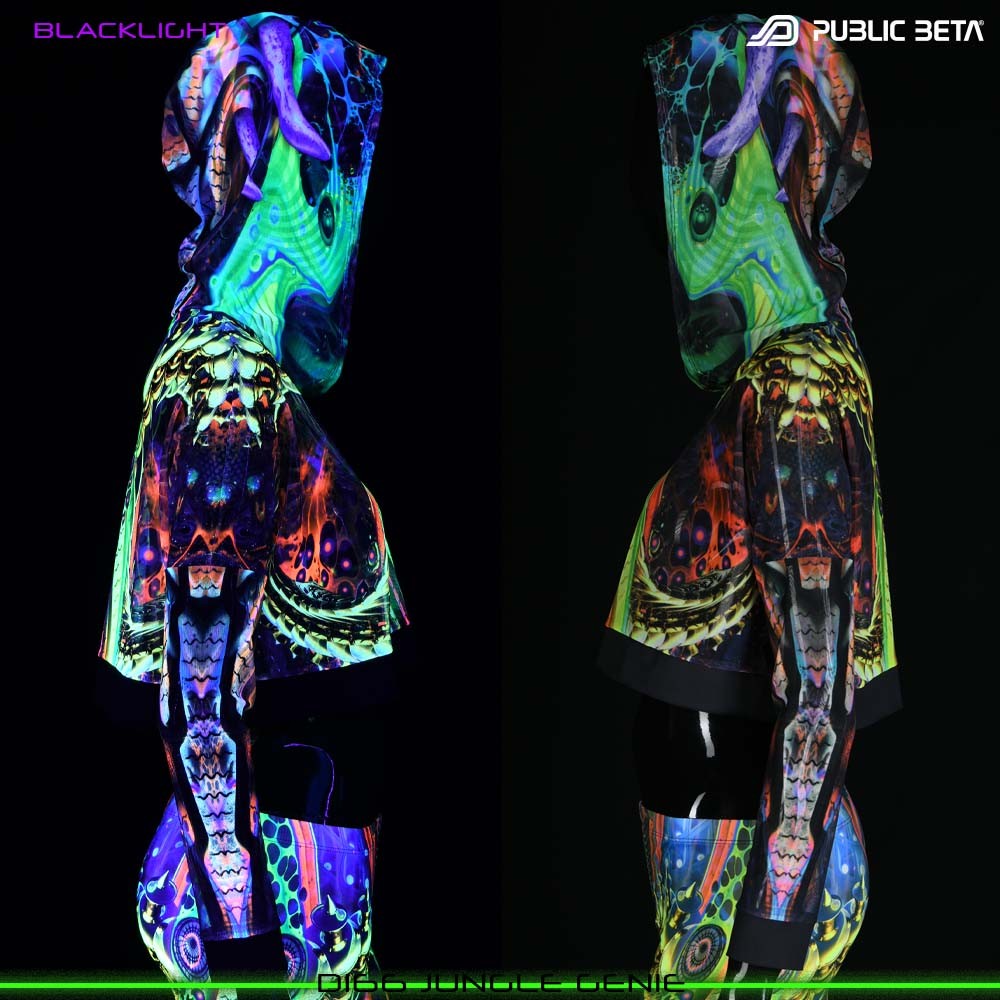 Jungle Genie Blacklight Mesh Top by Public Beta Wear Psytrance Wear