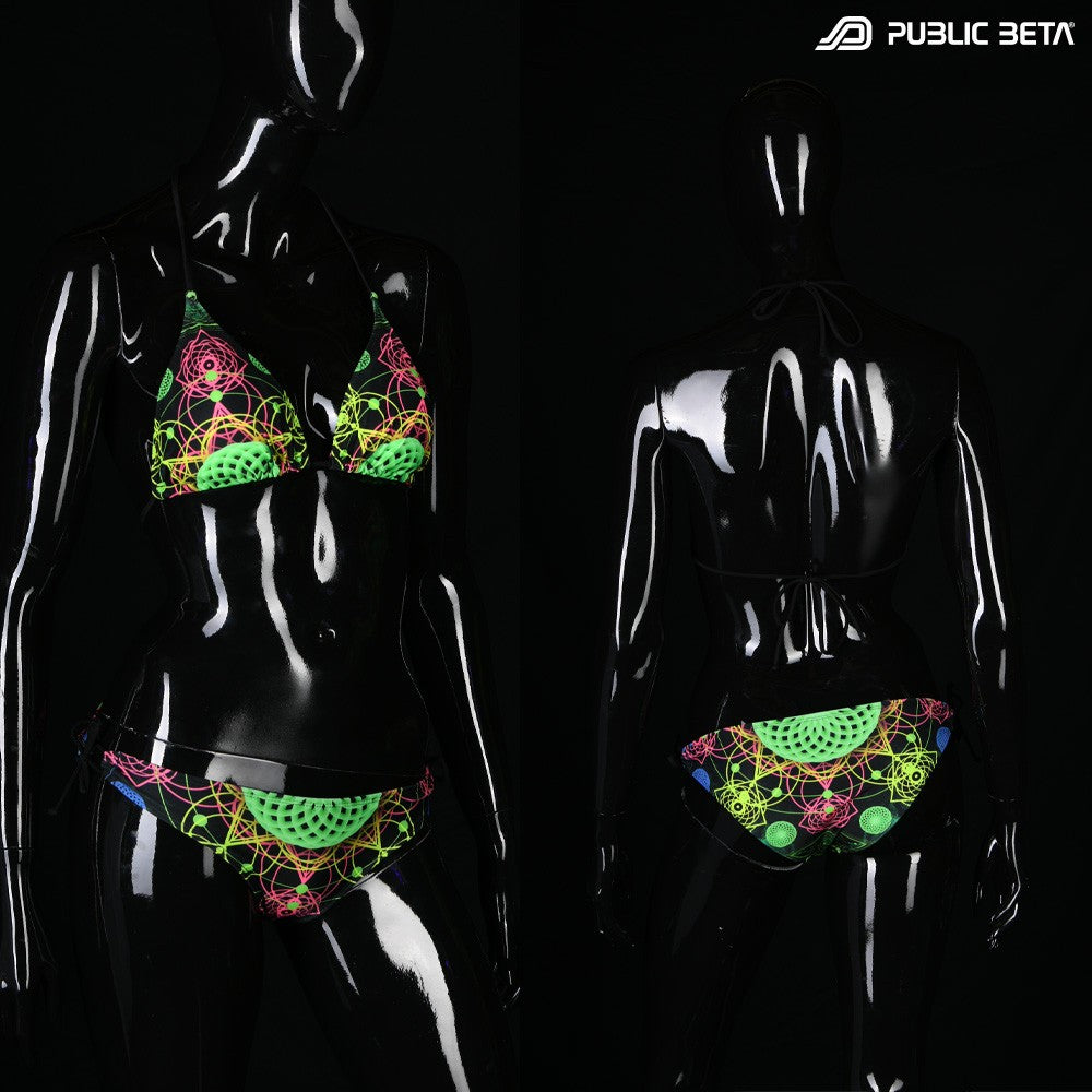 Vajra D165 UV Bikini Set /Psychedelic Patterns / Swimwear