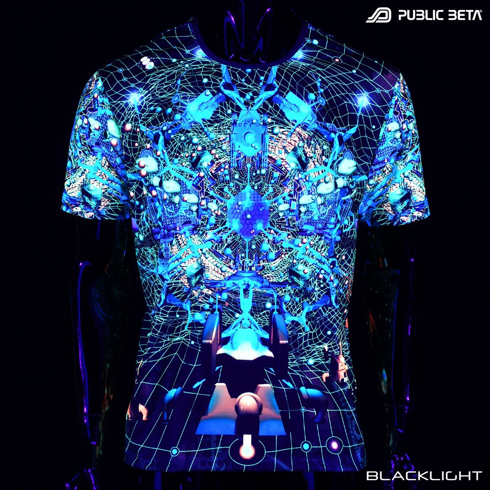 Glow in Blacklight Psychedelic T-Shirt Immersive Digital Art