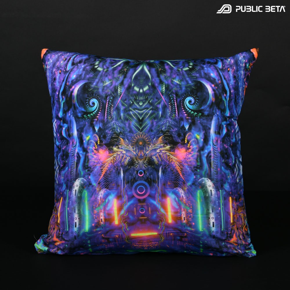 D172 Unknown Dimension Blacklight Cushion Cover / Psydeco