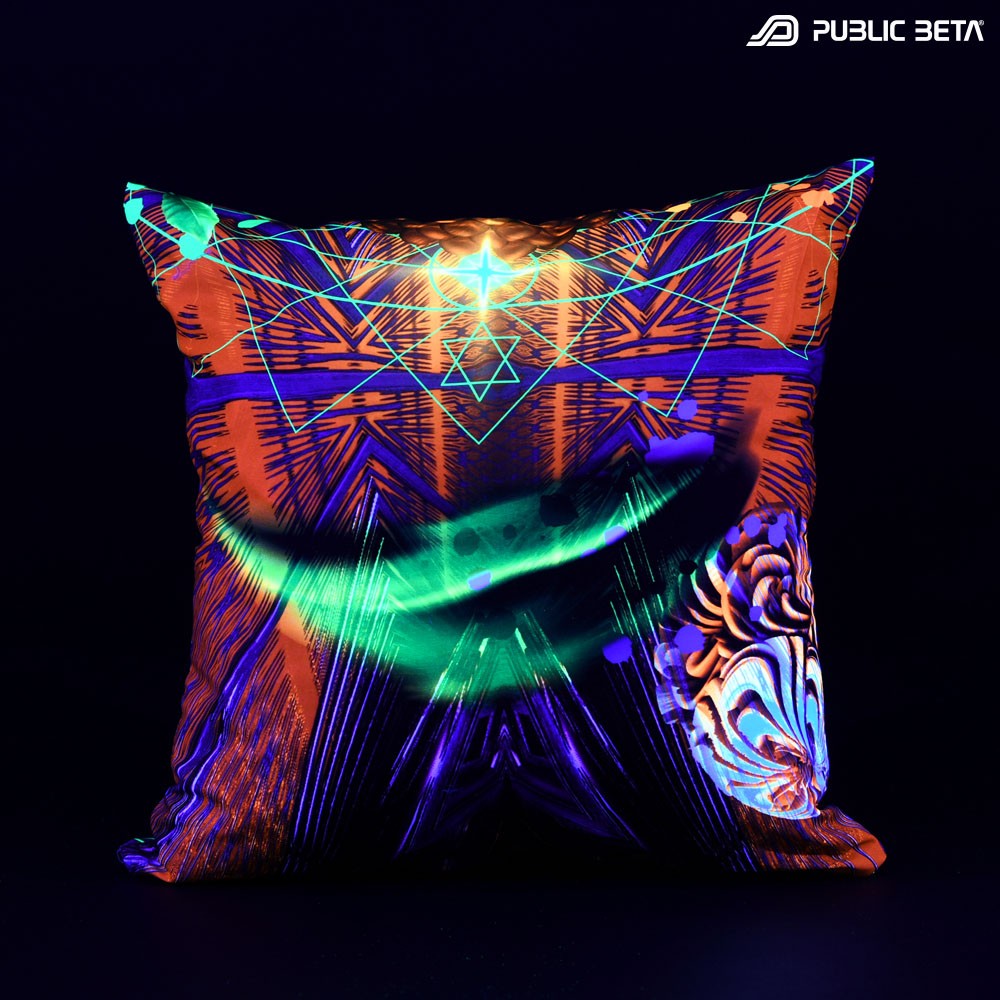Glow in Blacklight Cushion Cover / Psydeco / D178 Bliss