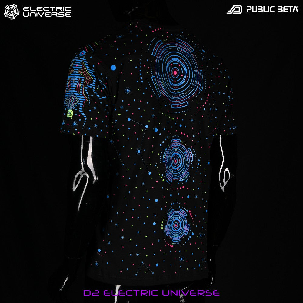 Public Beta Wear Collaboration with Electric Universe Blacklight T-Shirt Psytrance
