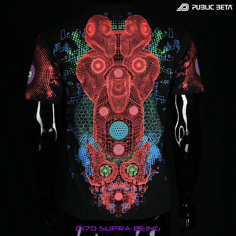 D170 Supra Being Psytrance Blacklight T-Shirt by Public Beta Wear