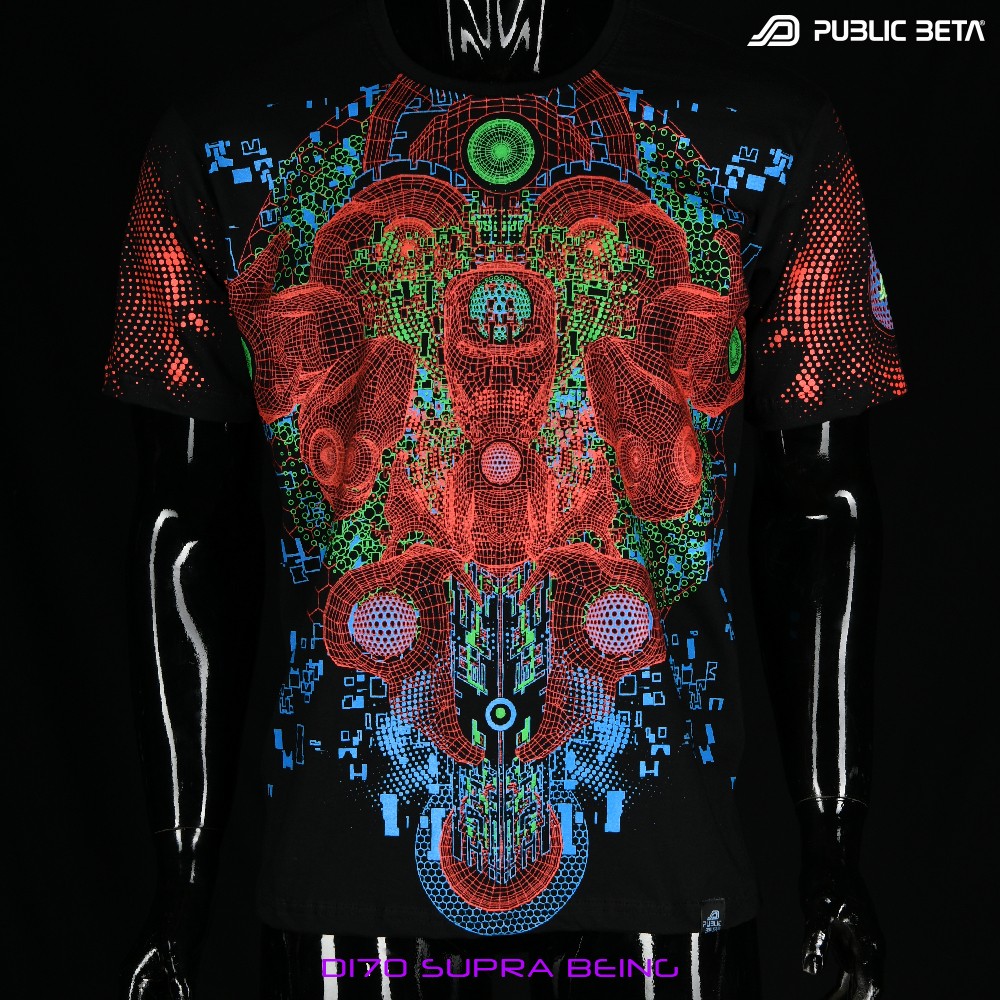 D170 Supra Being Psytrance Blacklight T-Shirt by Public Beta Wear