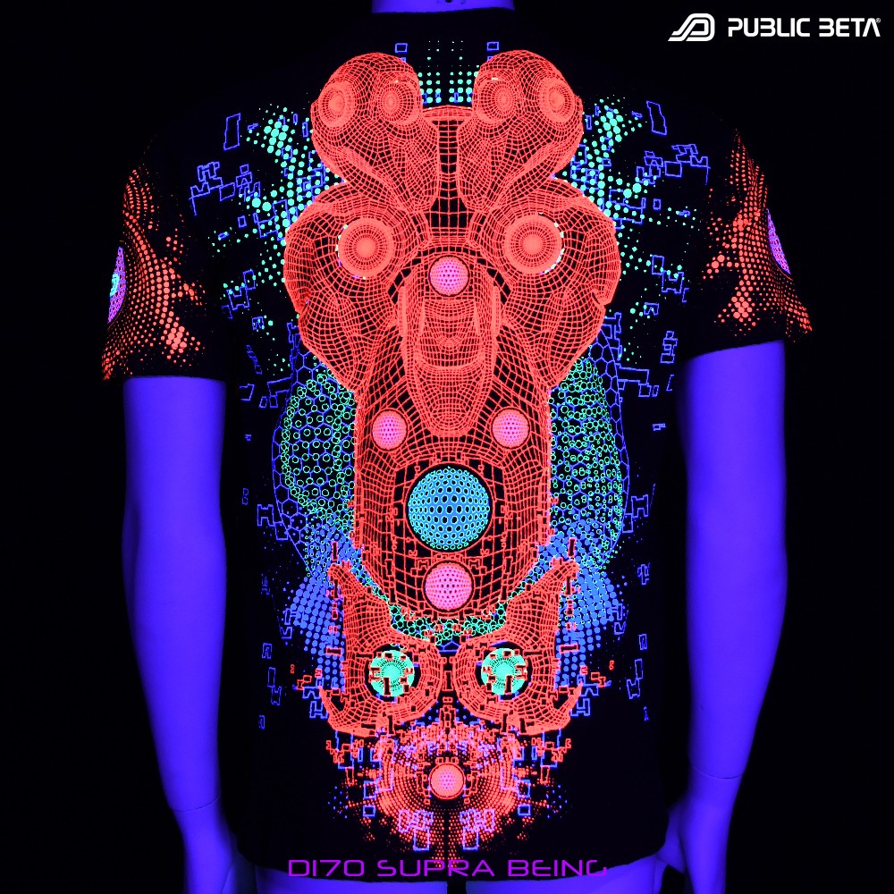 D170 Supra Being Psytrance Blacklight T-Shirt by Public Beta Wear