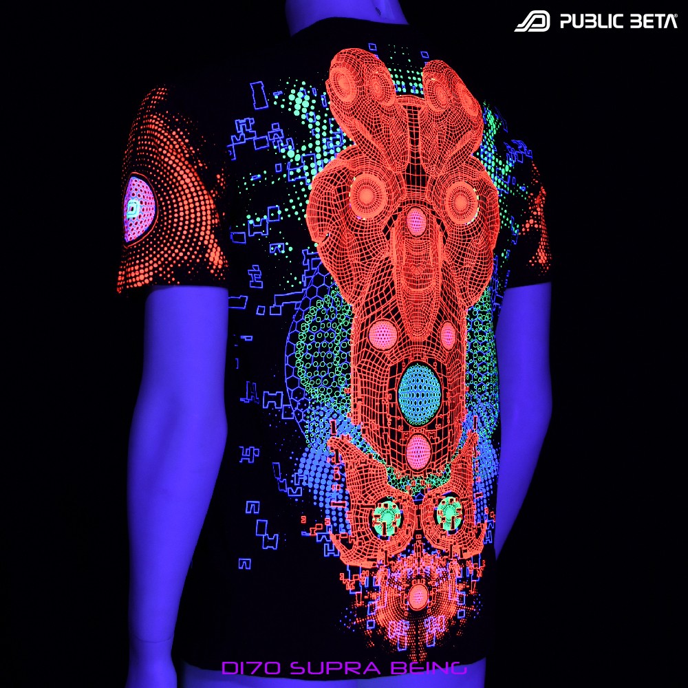 D170 Supra Being Psytrance Blacklight T-Shirt by Public Beta Wear