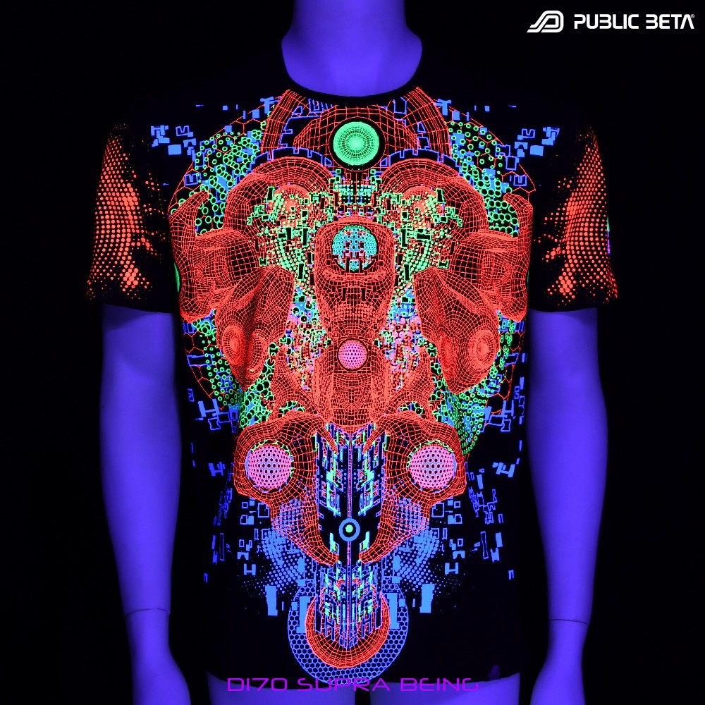 D170 Supra Being Psytrance Blacklight T-Shirt by Public Beta Wear