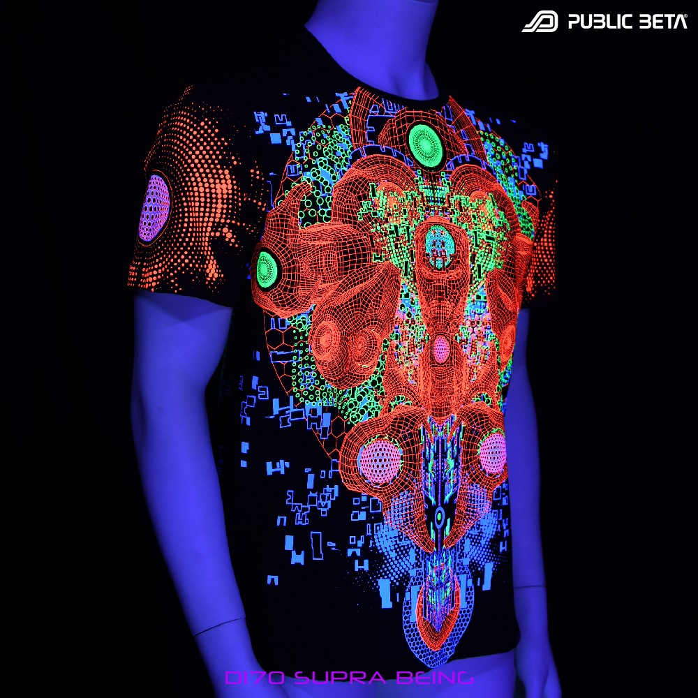 D170 Supra Being Psytrance Blacklight T-Shirt by Public Beta Wear