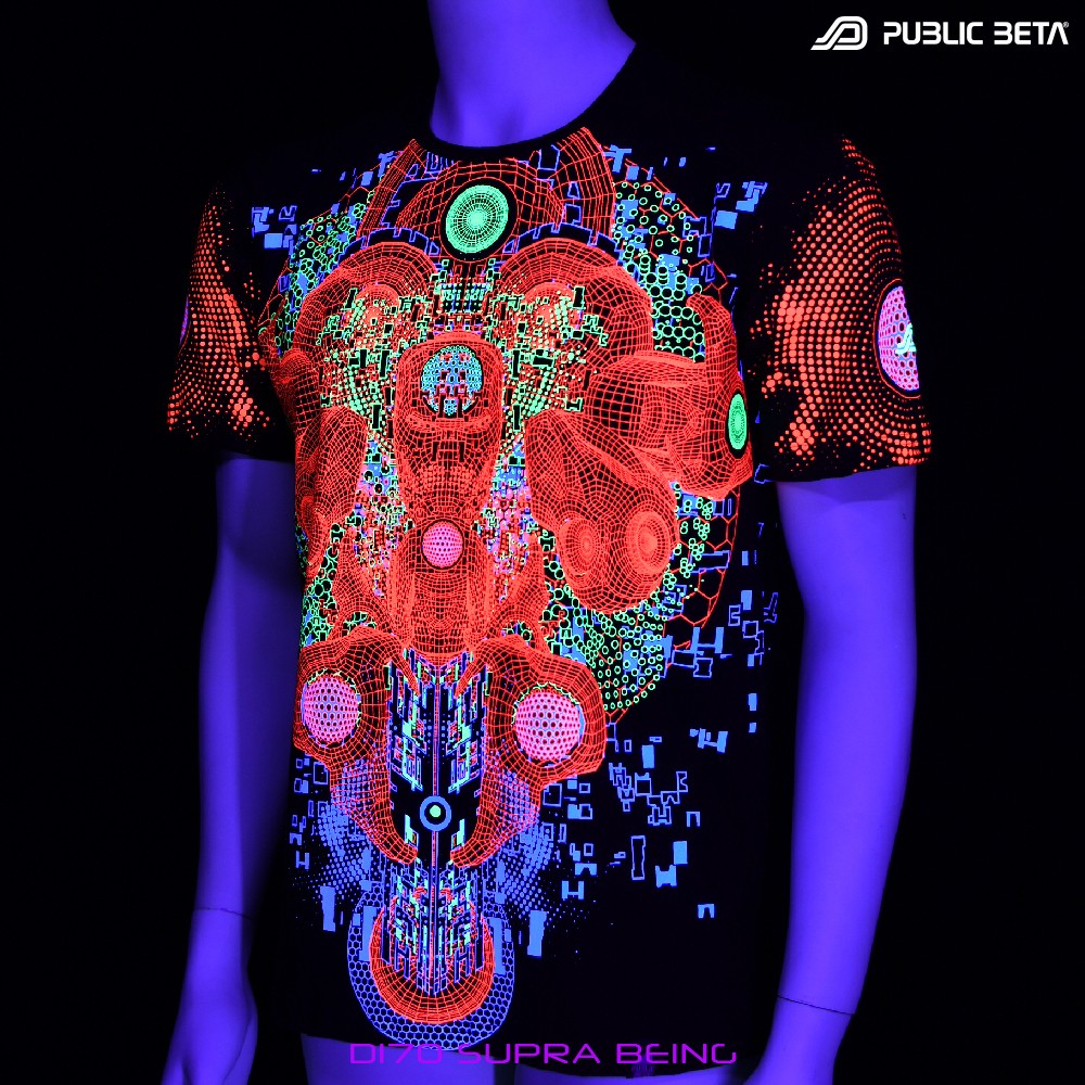 D170 Supra Being Psytrance Blacklight T-Shirt by Public Beta Wear