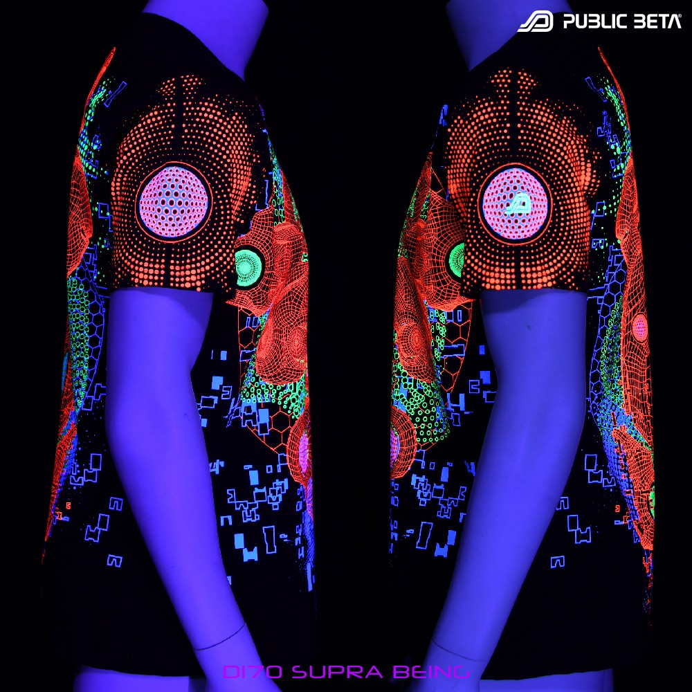 D170 Supra Being Psytrance Blacklight T-Shirt by Public Beta Wear