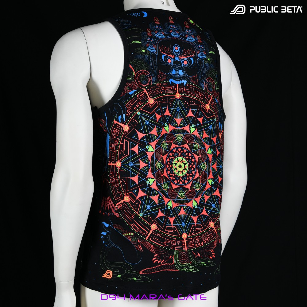 Mara's Gate UV D94 Sleeveless Shirt with UV Active Psychedelic Print