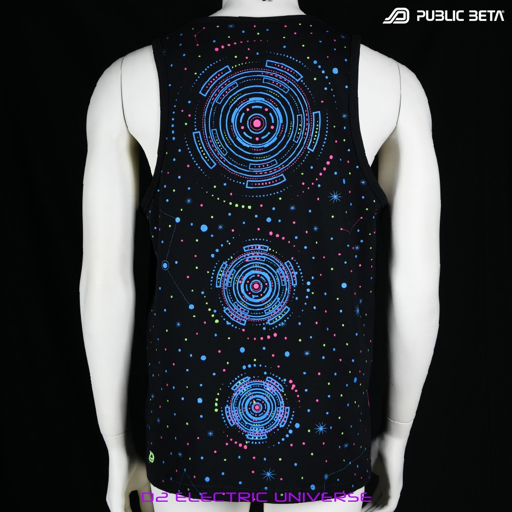 Electric Universe D02 Sleeveless Shirt / Blacklight Active Psytrance DJ T-shirt